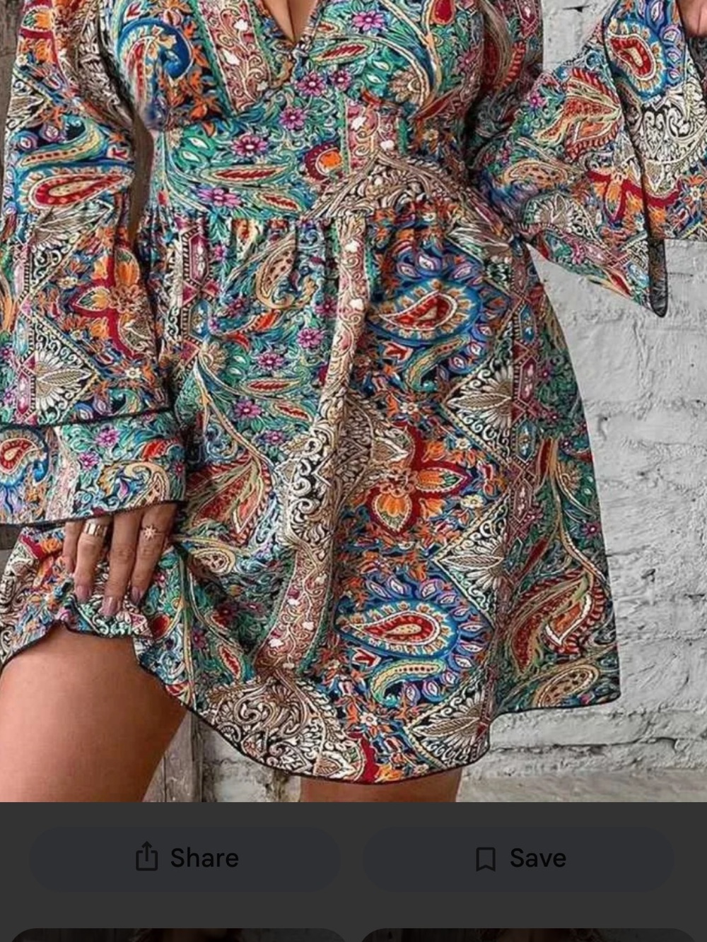 SHEIN Bohemian Paisley print V- Neck women dress size 4XL